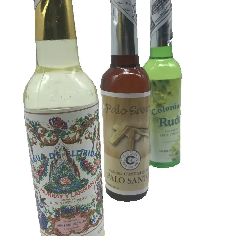 PACK de 3 Botellas de aguas 1 normal, 1 de palo santo y 1 de ruda 221 ml - Murray & Lanman pack especial fabricado en Peru conocida mundialmente
