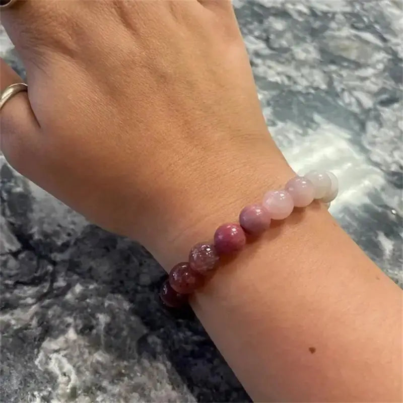Pulsera de varios tonos de amatista rosa cúbica, pulsera de amor propio, regalos de amor,etc...