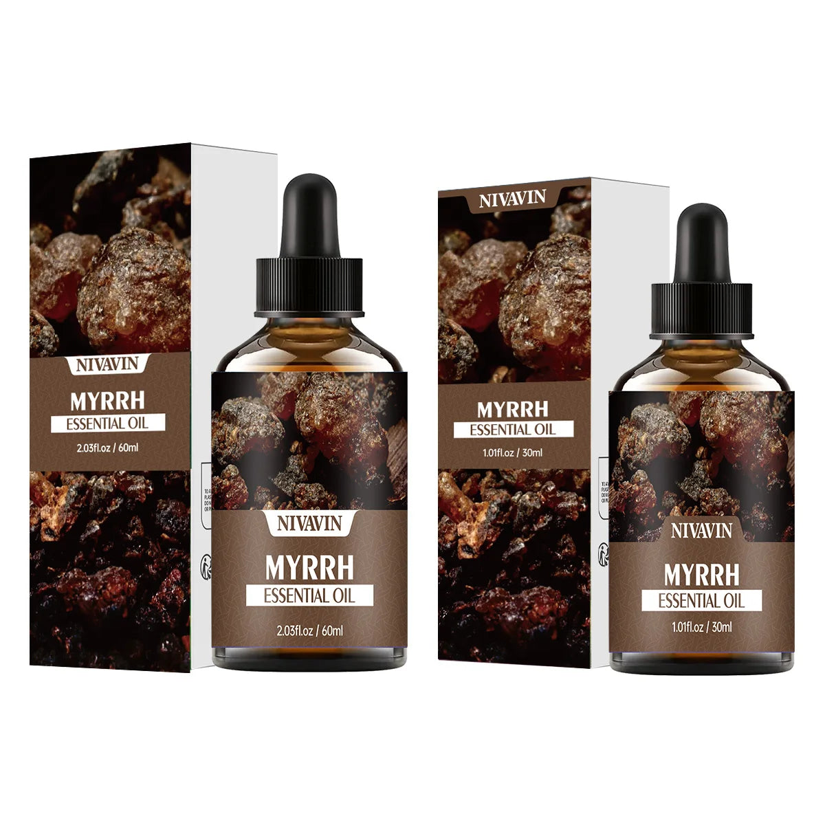 Mirra aceite esencial masaje corporal cuidado de la piel hidratante y refrescante del aire.30ml/60ml/100ml NIVAVIN