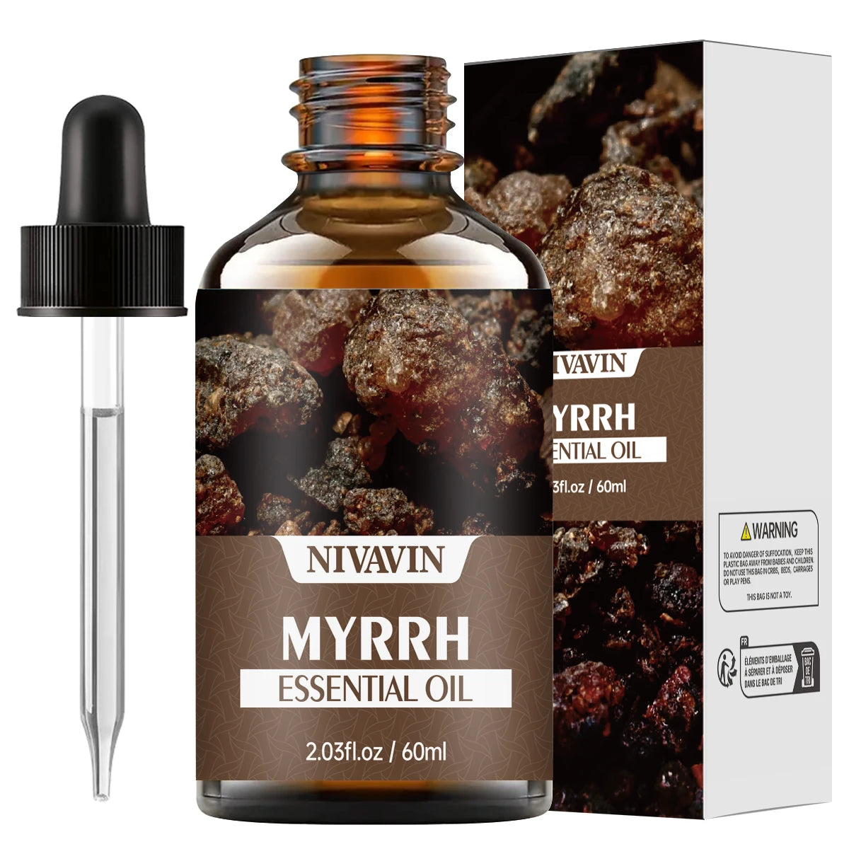 Mirra aceite esencial masaje corporal cuidado de la piel hidratante y refrescante del aire.30ml/60ml/100ml NIVAVIN