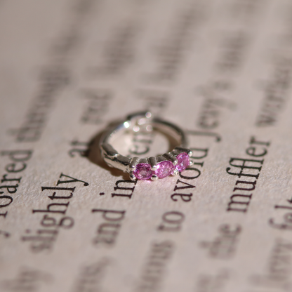 Pendientes de aro con triple gema. 3 VARIEDADES DE DISTINTAS GEMAS ELIGE LA TUYA