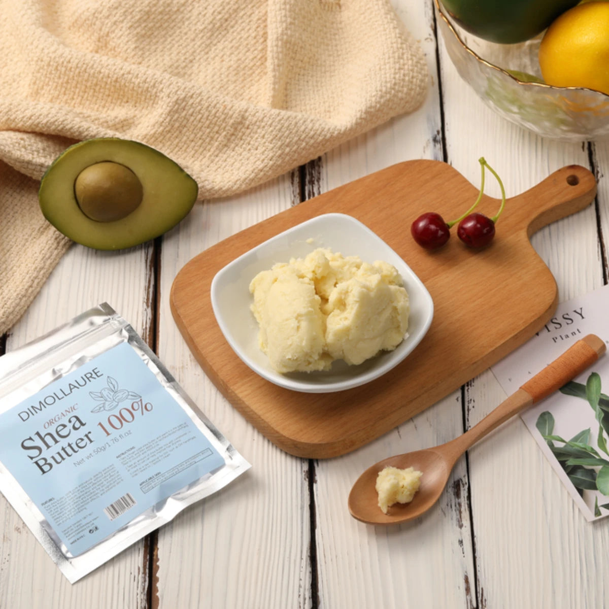 Aceite de manteca de karité Dimollaure natural sin refinar Cuidado de la piel orgánico Hidratante masaje corporal Cuidado del cabello Aceite esencial Aceite portador de aceite corporal 50g