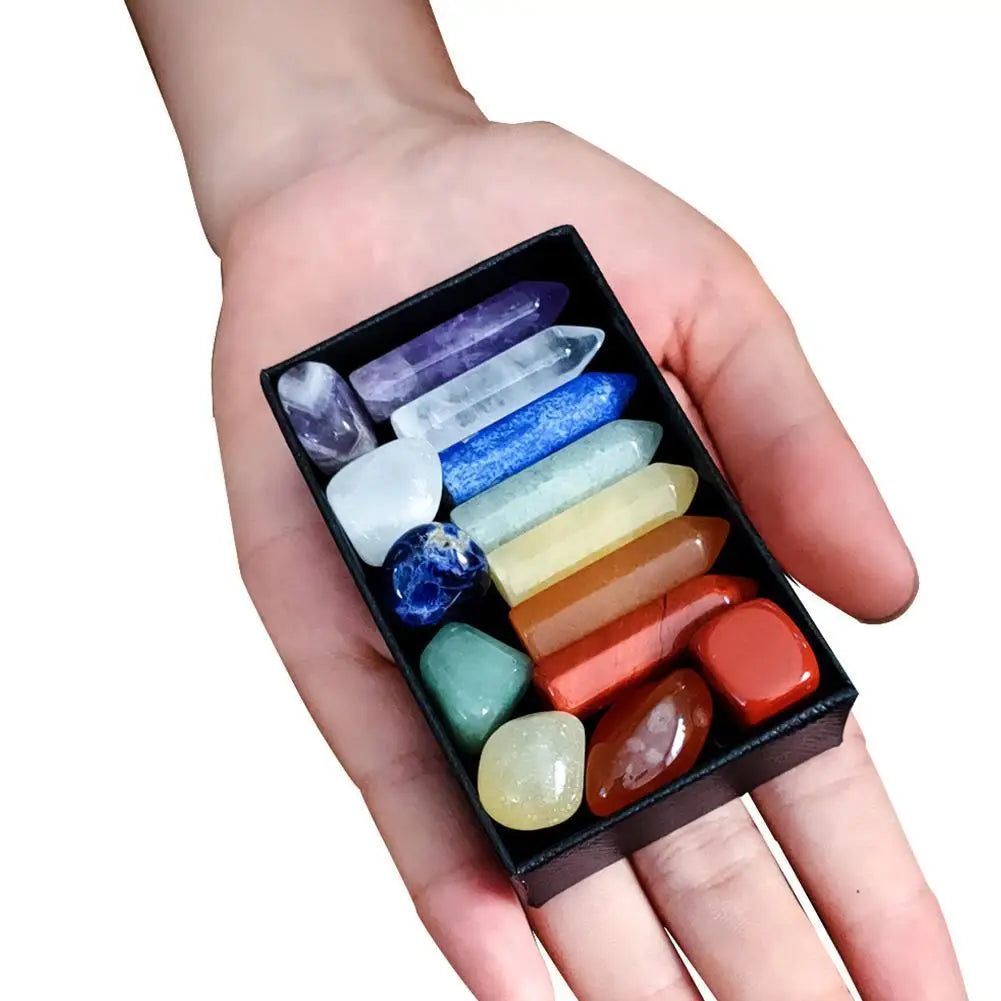 Juego de piedras y cristales curativos de Chakras  14 UNID.