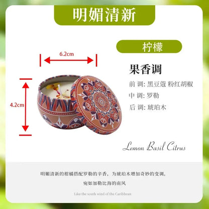 vela de aromaterapia estilo etnico sin humo, dormitorio, sala de estar, vela perfumada de cera de soja hecha a mano, decoración del hogar