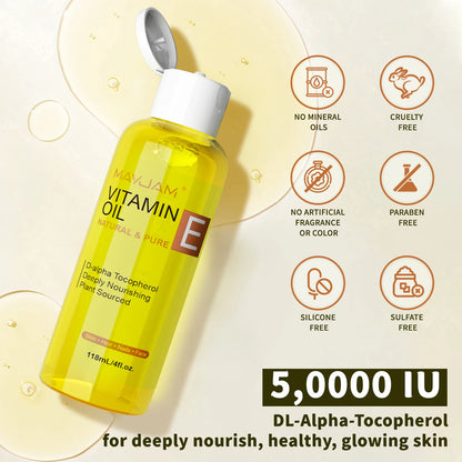MAYJAM Aceite de vitamina E natural y puro Cuidado de la piel Hidratante Iluminador