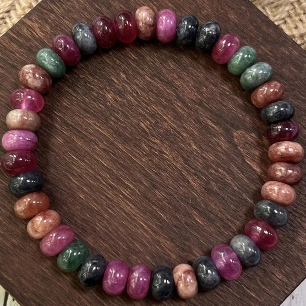 Pulsera Wish Stone de Turmalina Sandía Natural – Energía y Bienestar