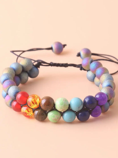 Pulsera tratamiento de 7 Chakras, pulsera de cuentas ajustables.
