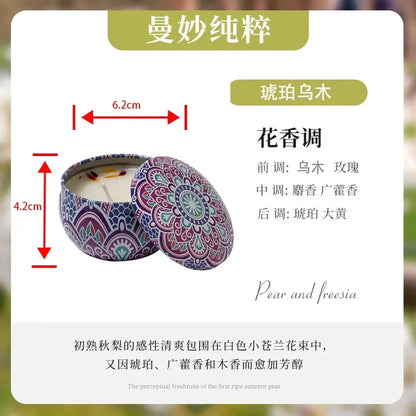 vela de aromaterapia estilo etnico sin humo, dormitorio, sala de estar, vela perfumada de cera de soja hecha a mano, decoración del hogar