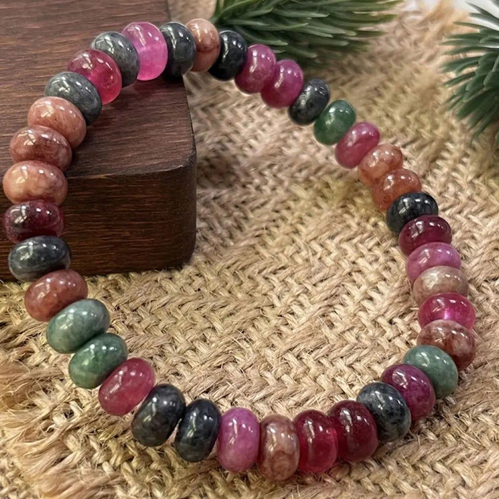 Pulsera Wish Stone de Turmalina Sandía Natural – Energía y Bienestar