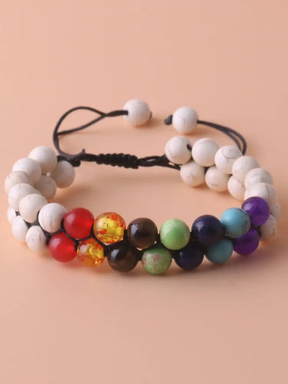 Pulsera tratamiento de 7 Chakras, pulsera de cuentas ajustables.