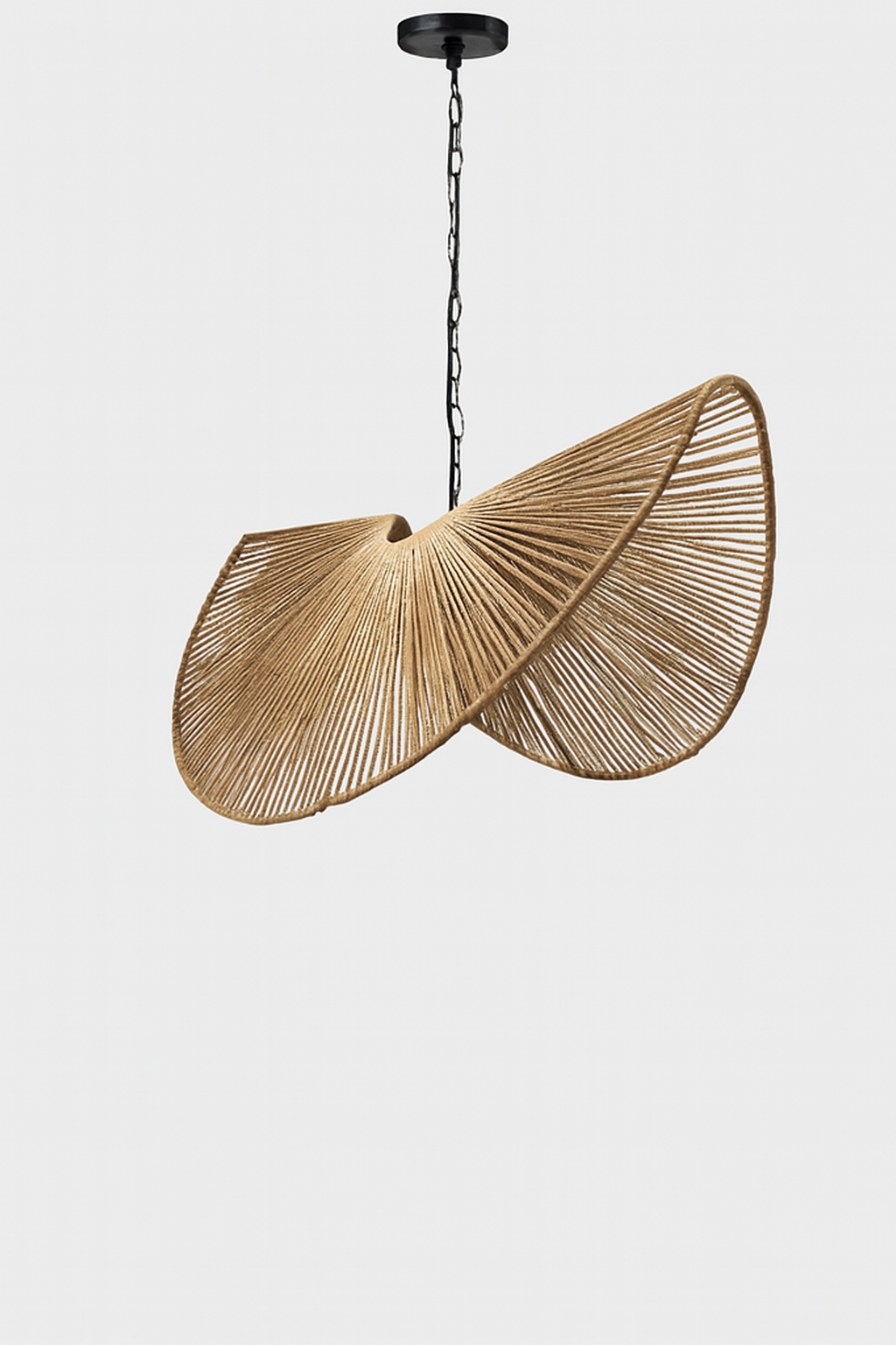 Lámpara colgante de cuerda trenzada artesanal:hecho a mano