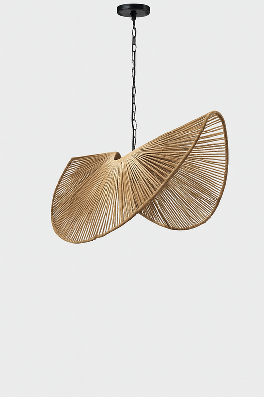 Lámpara colgante de cuerda trenzada artesanal:hecho a mano