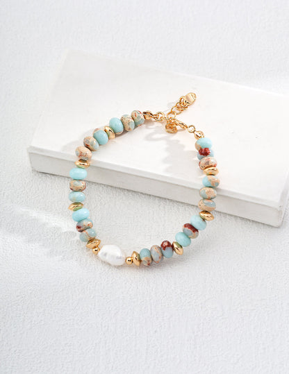 Natural Pearl Shoushan Stone Bracelet-0